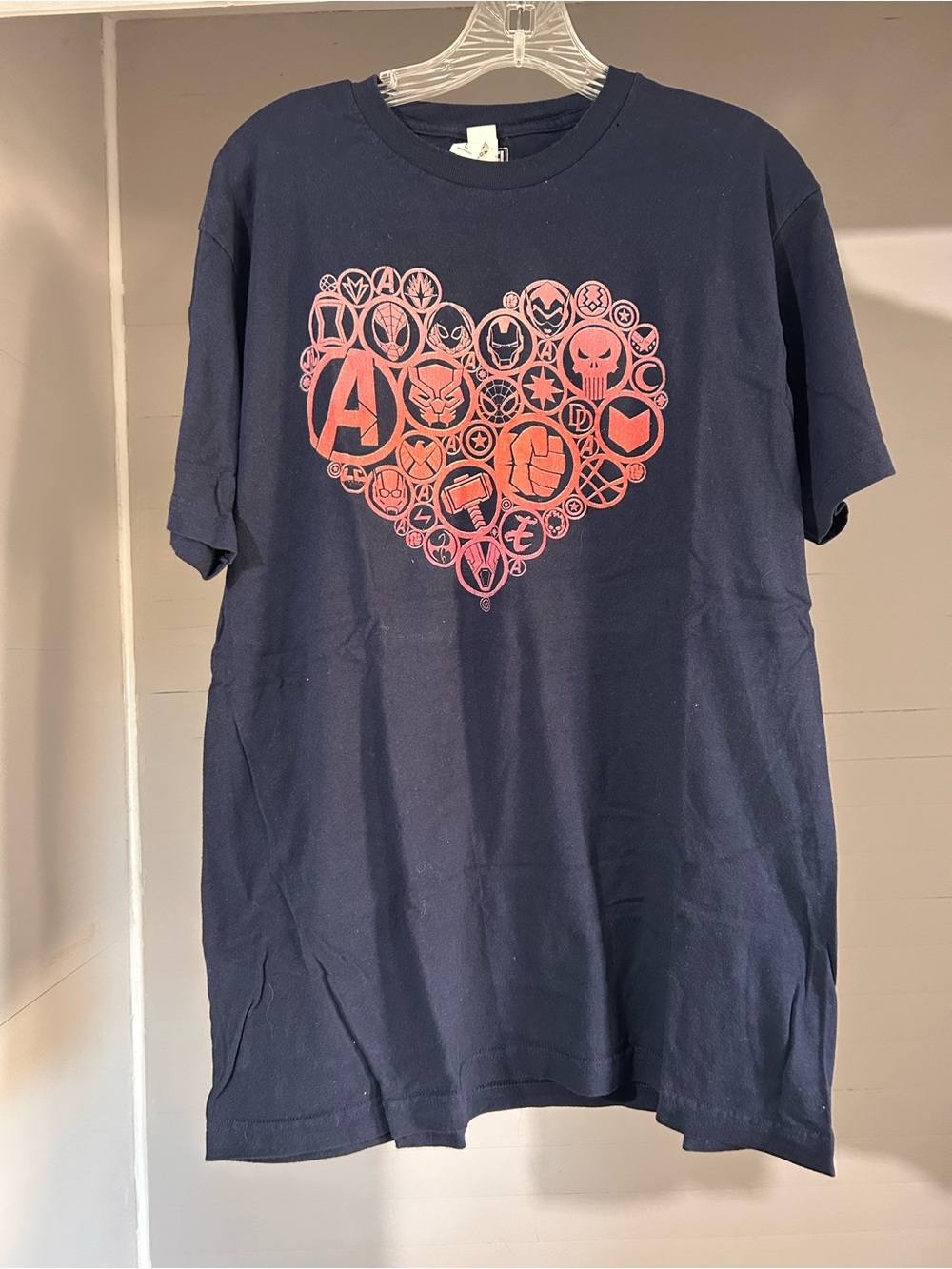 Men’s T-Shirt with Pink Heart Superhero Icons